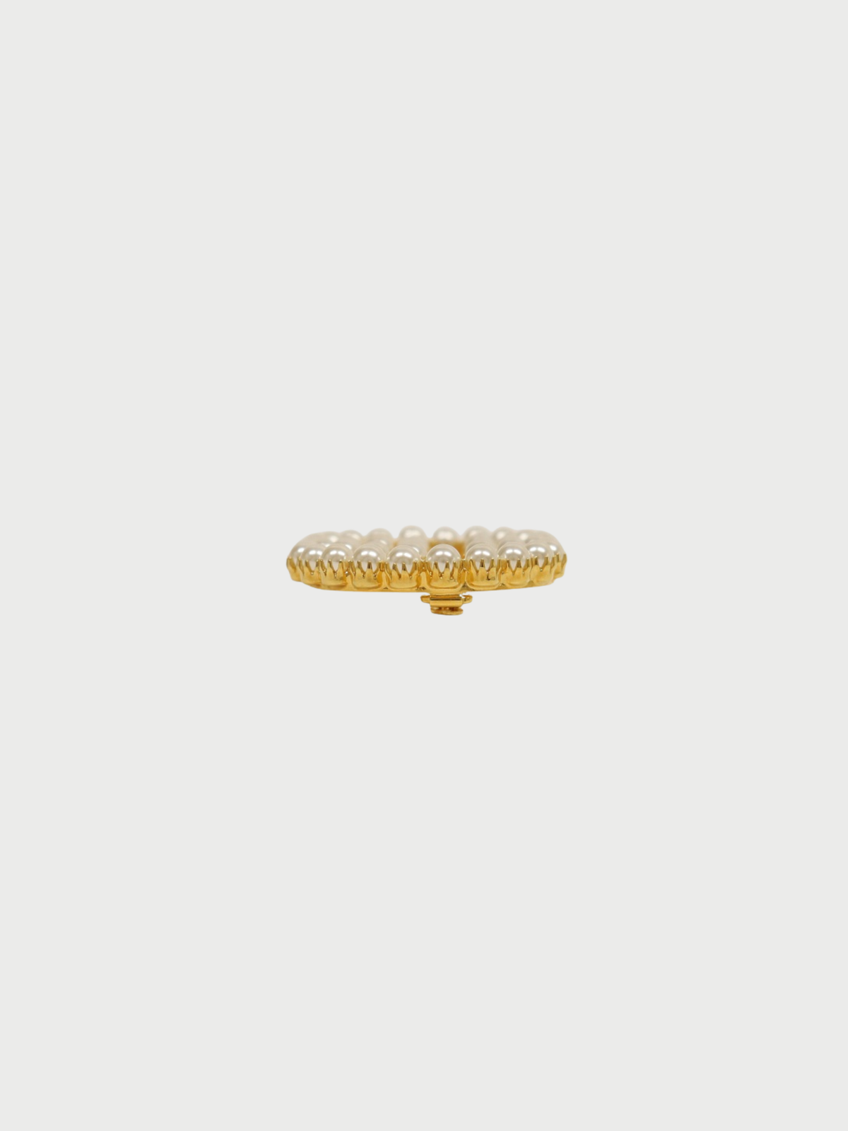 Gucci 2000s Gold Pearl Interlocking Hair Clip