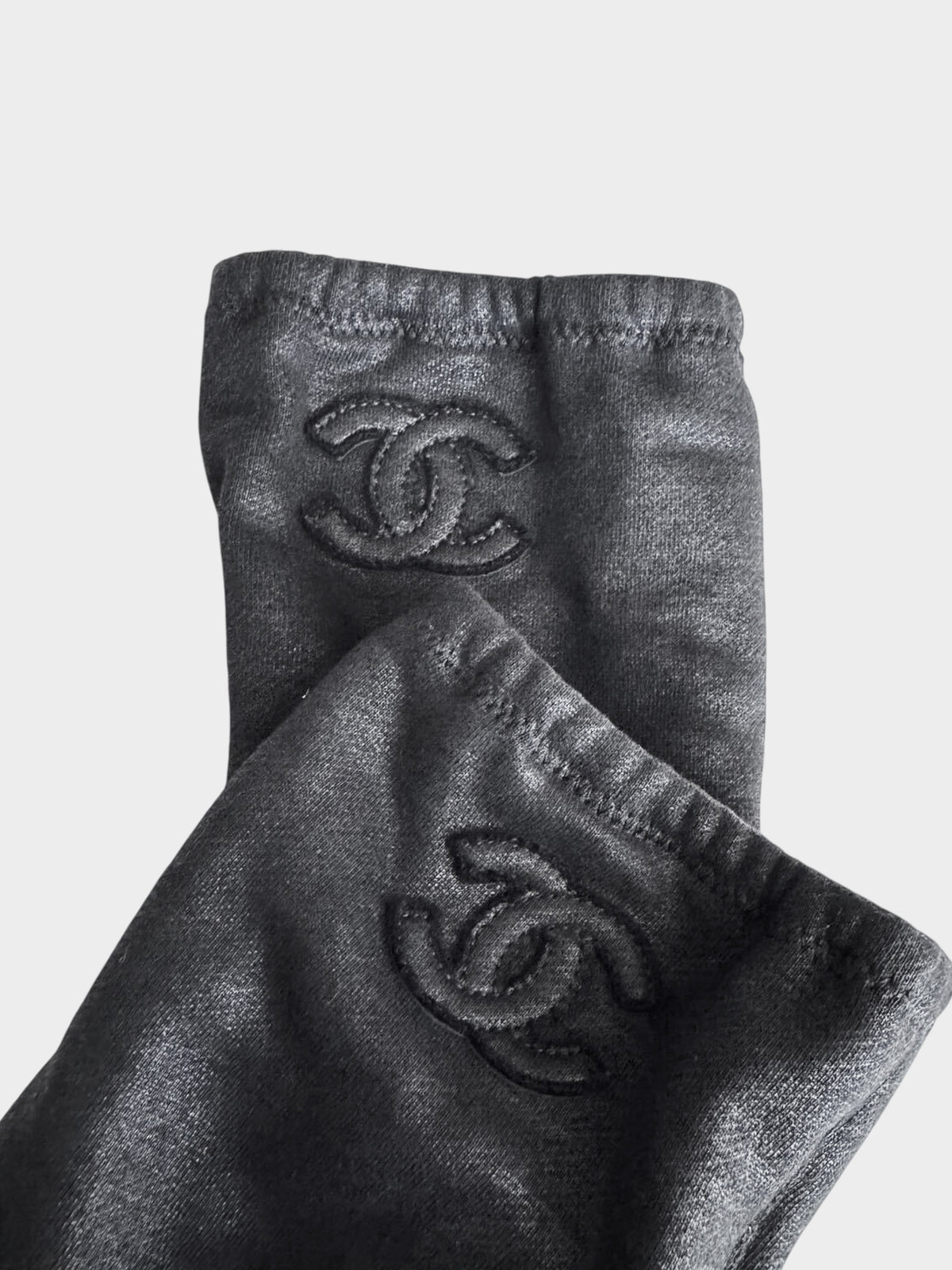 Chanel Resort 2008 Black Waxed Cotton Peep-toe Boots