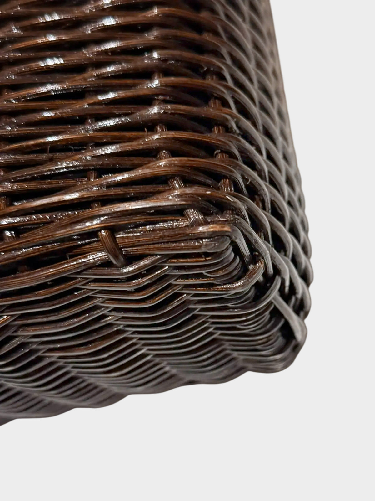 Chanel 1997-1999 Brown Wicker Top Handle Bag
