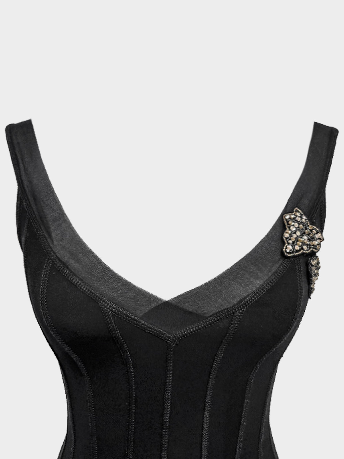 Blumarine 2000s Black Fitted Mermaid Style Sleveless Dress