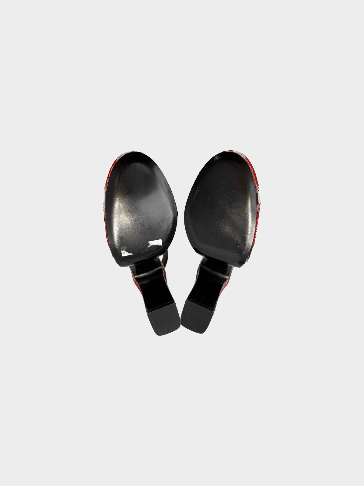 Gucci Fall 2024 Runway Red and Black Python Horsebit Platform Slingback Pumps
