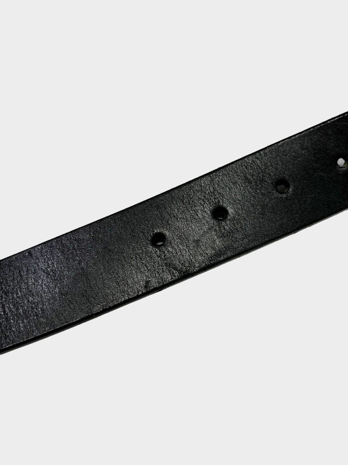 Vivienne Westwood 2000s Black and Gold Orb Logo Leather Belt
