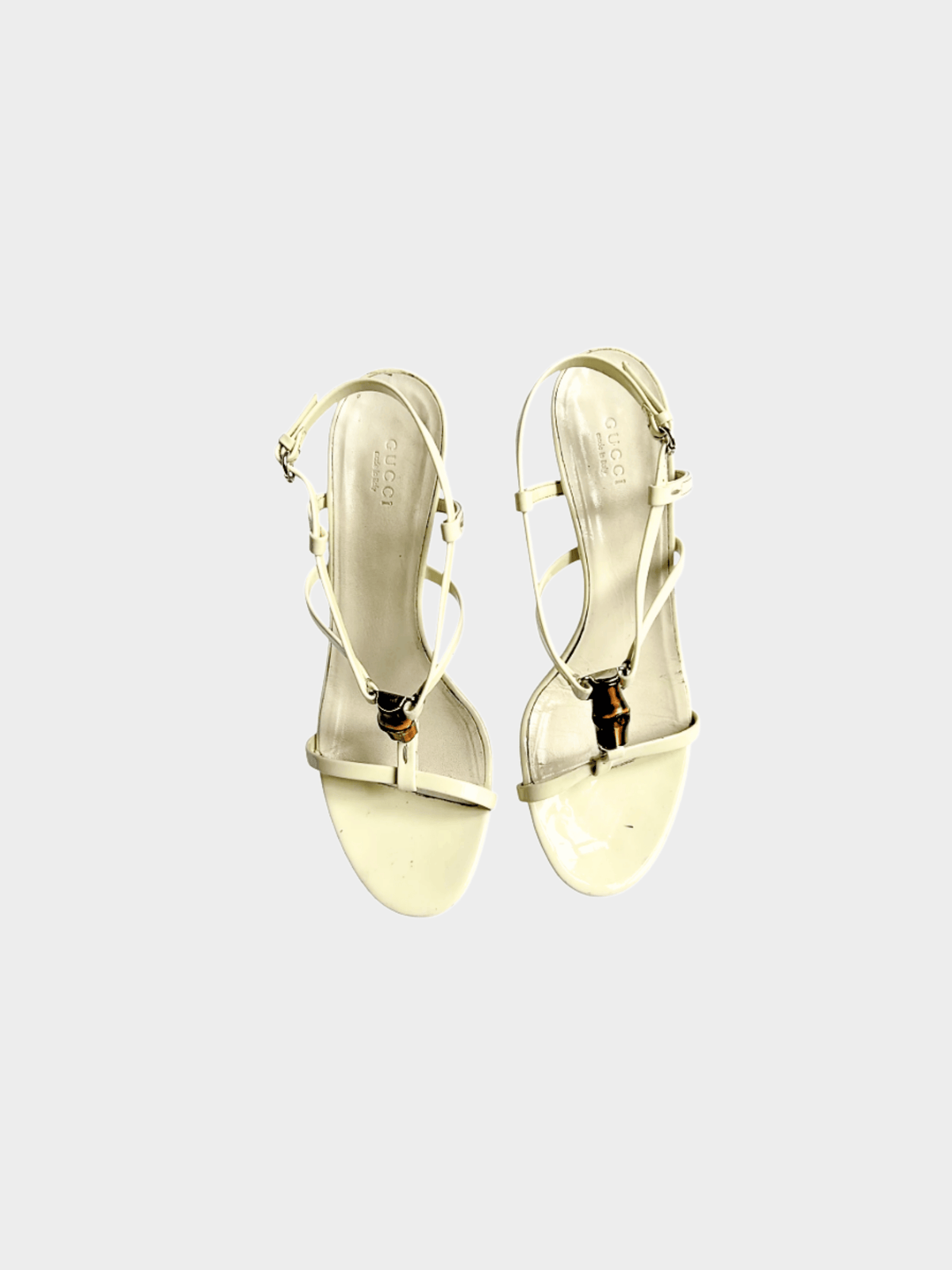 Gucci by Tom Ford 2000s Cream Bamboo Sandal Heels