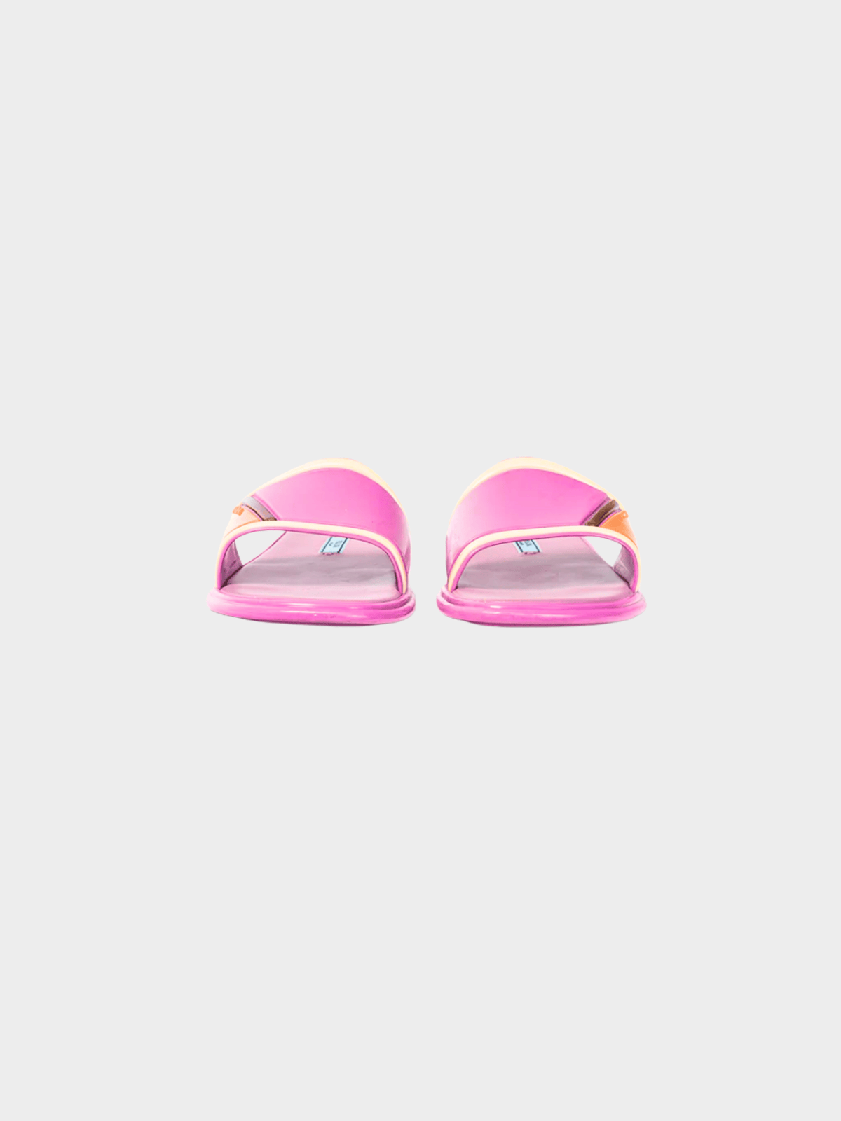 Prada SS 2017 Runway Pink Color-Block Rubber & Leather Slides