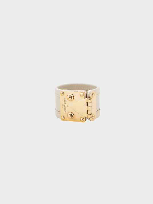 Louis Vuitton 2008 Suhali White Leather S-Lock Bracelet