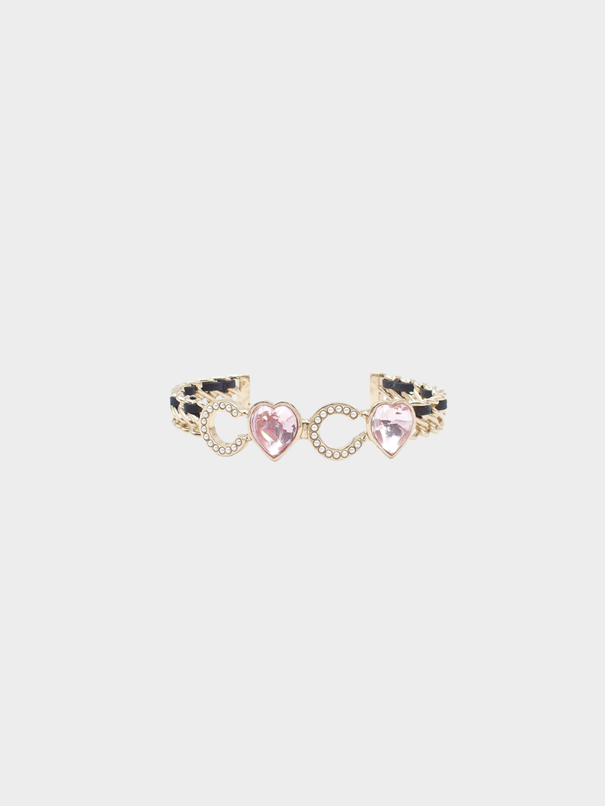 Chanel 2000s Gold Metal Chain Coco Crush Cuff Bracelet