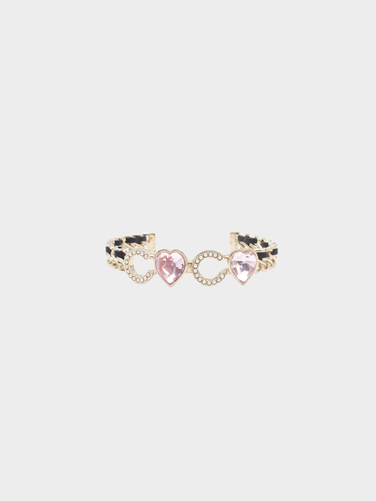 Chanel 2000s Gold Metal Chain Coco Crush Cuff Bracelet