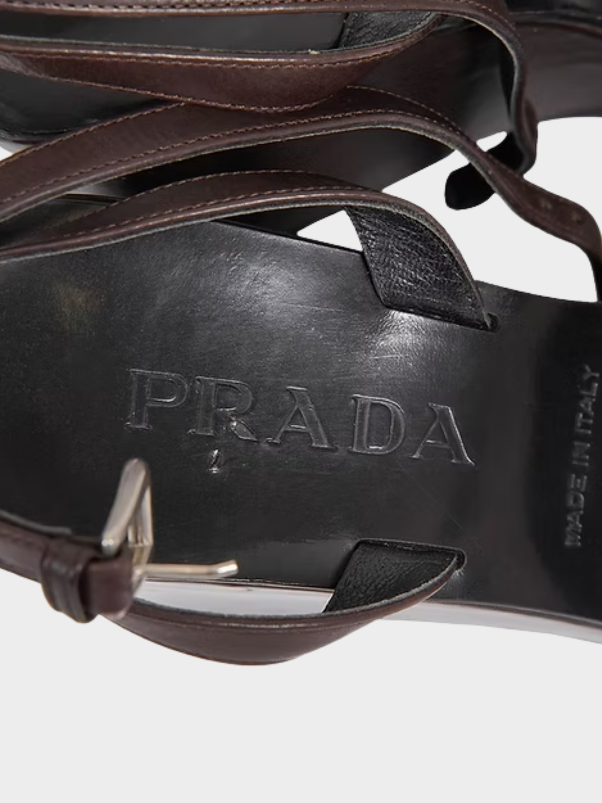 Prada 2000s Brown High Platform Sandals