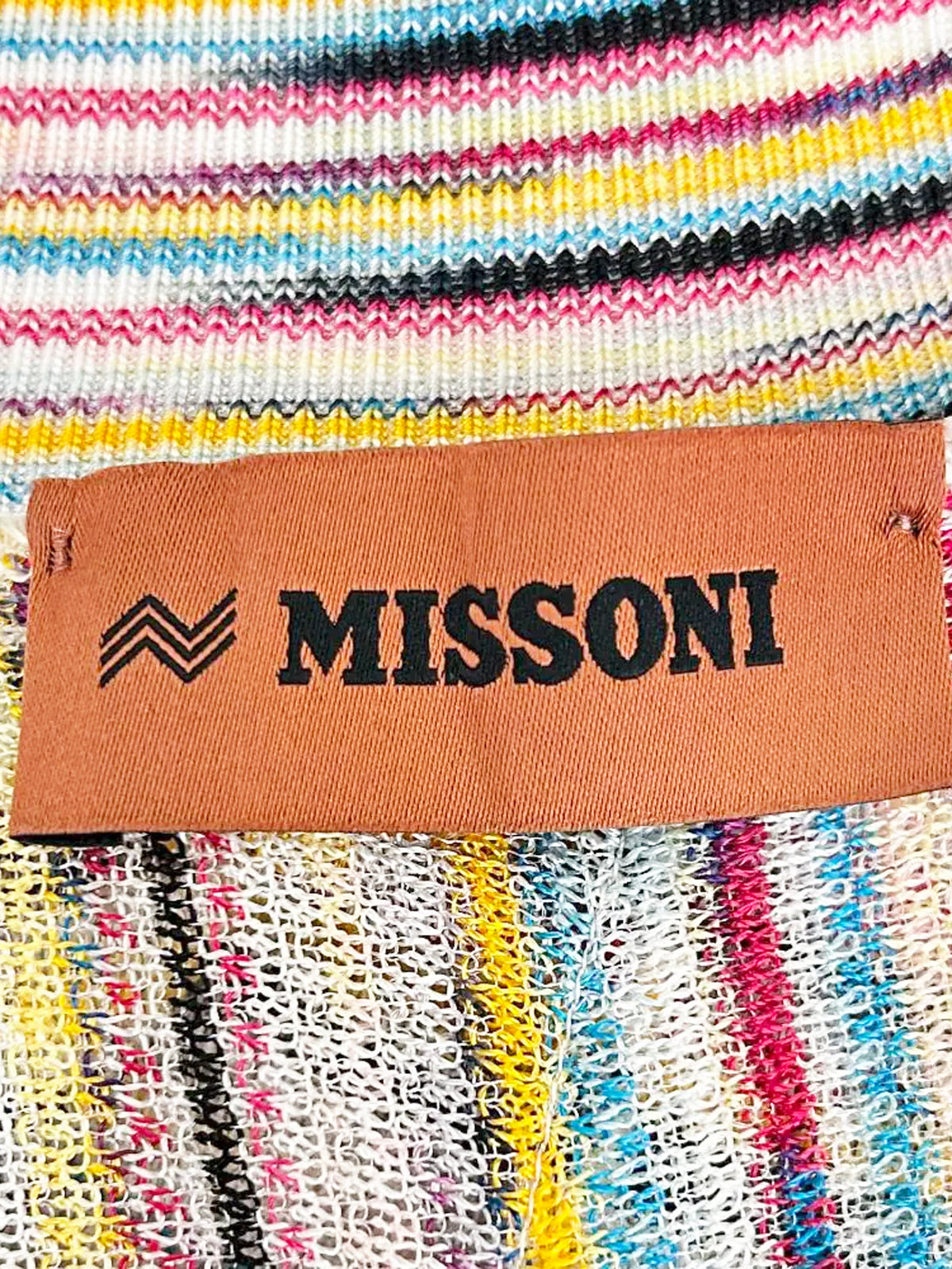 Missoni 2022 Multicolor Flounce Knit Stripe Mini Dress
