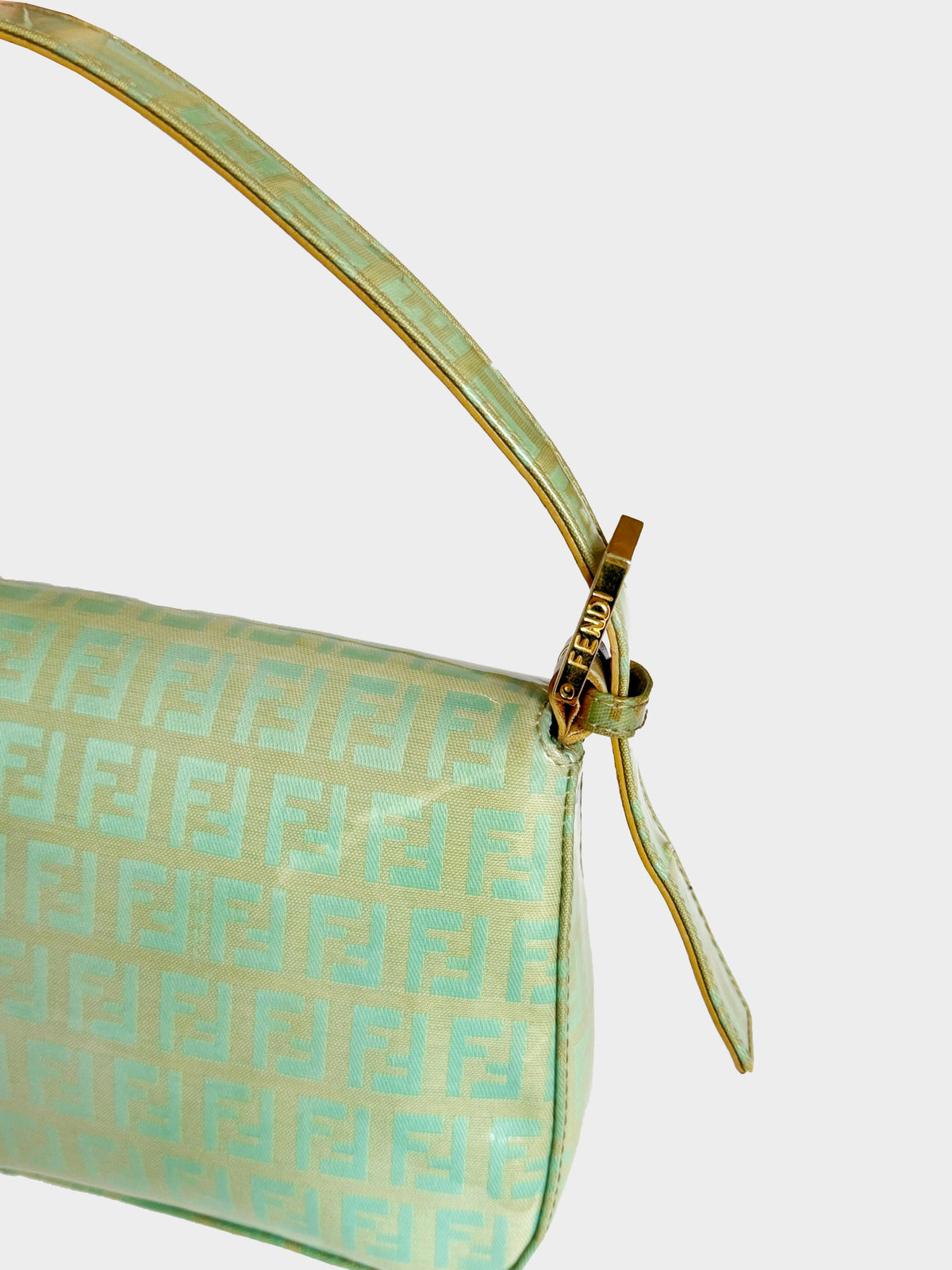 Fendi 2000s Mint Vinyl Zucchino Baguette