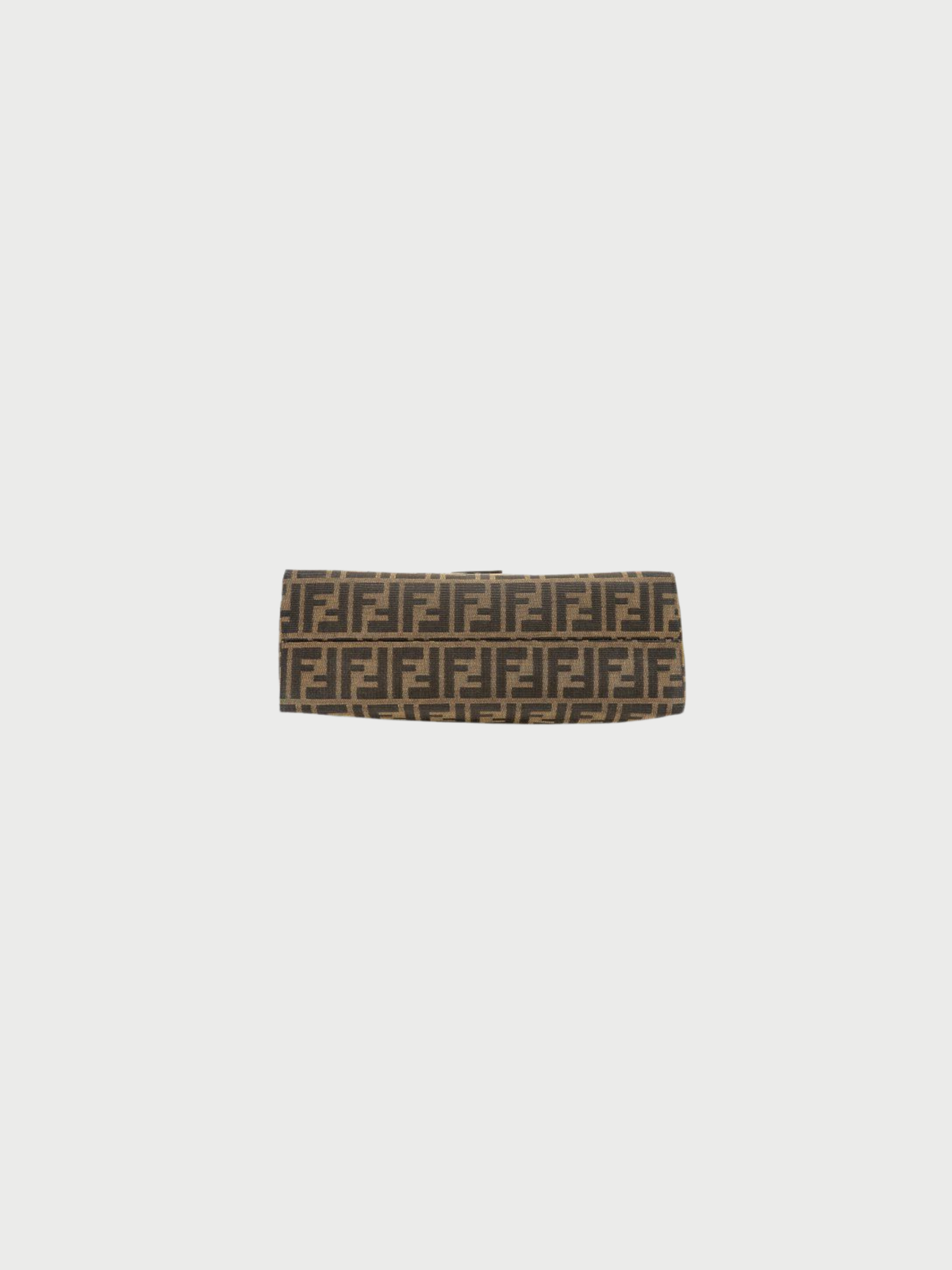 Fendi 2000s Brown Canvas Leather Zucca One-Shoulder Bag