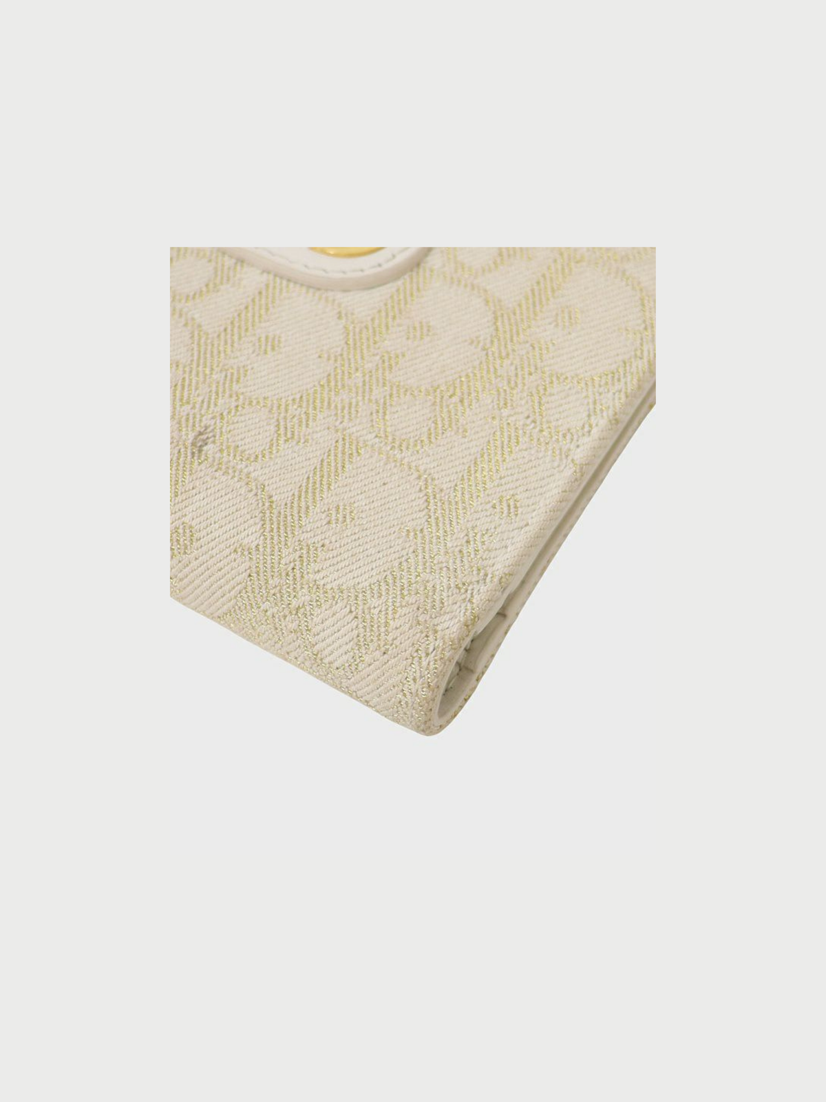 Christian Dior 2000s White Gold Canvas Trotter Pattern Wallet