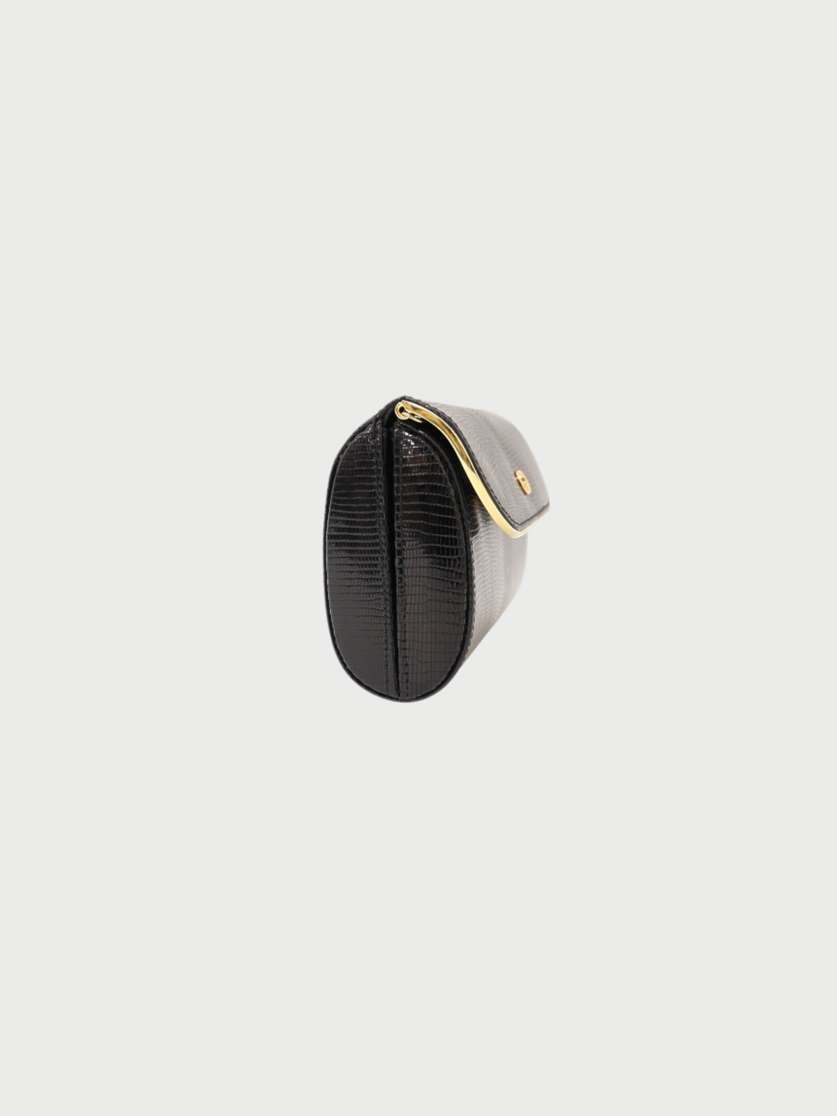 Gucci 2000s Black Lizard GG Shoulder Bag