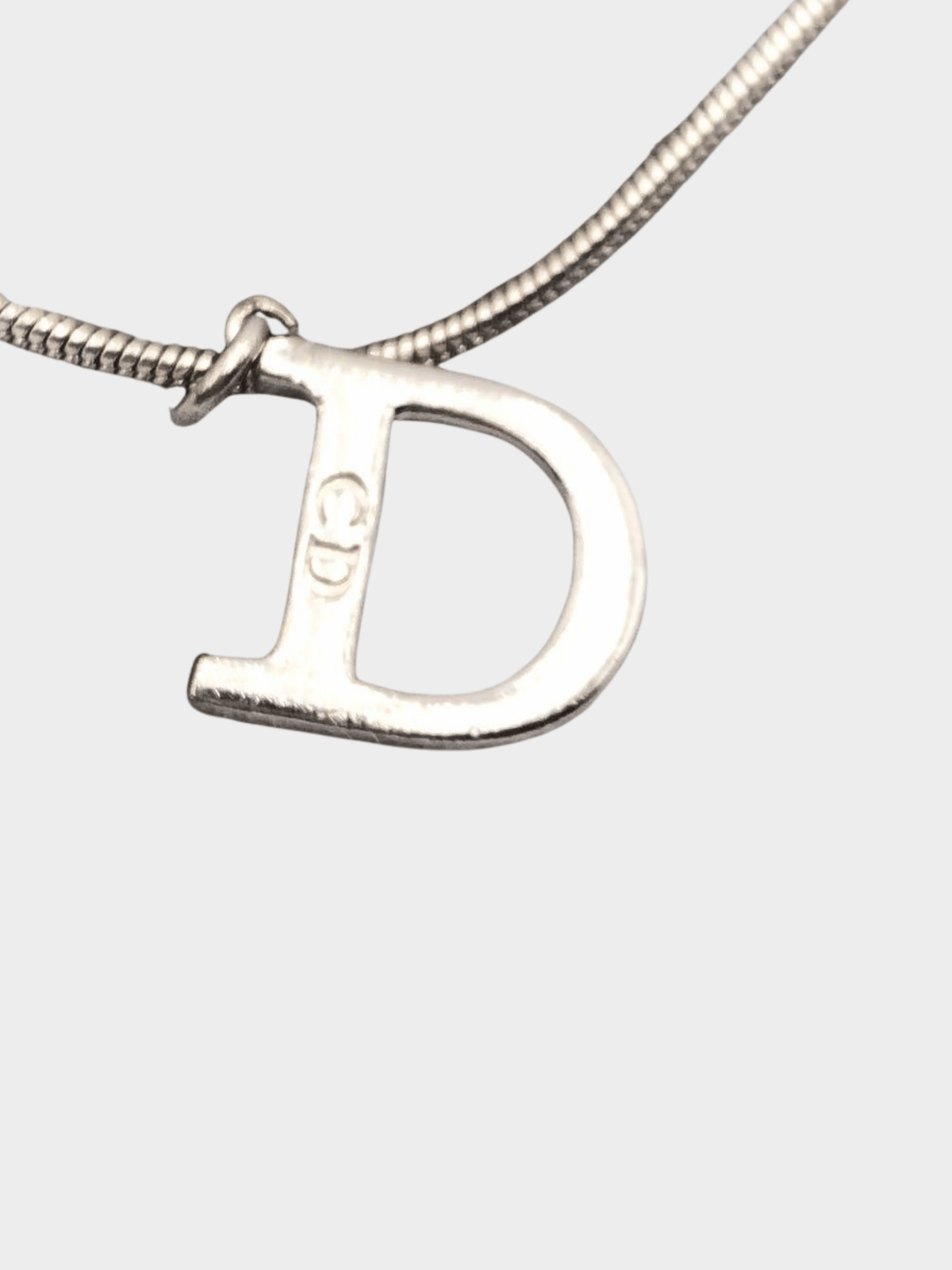 Christian Dior 2000s Silver 'D' Logo Charm Bracelet