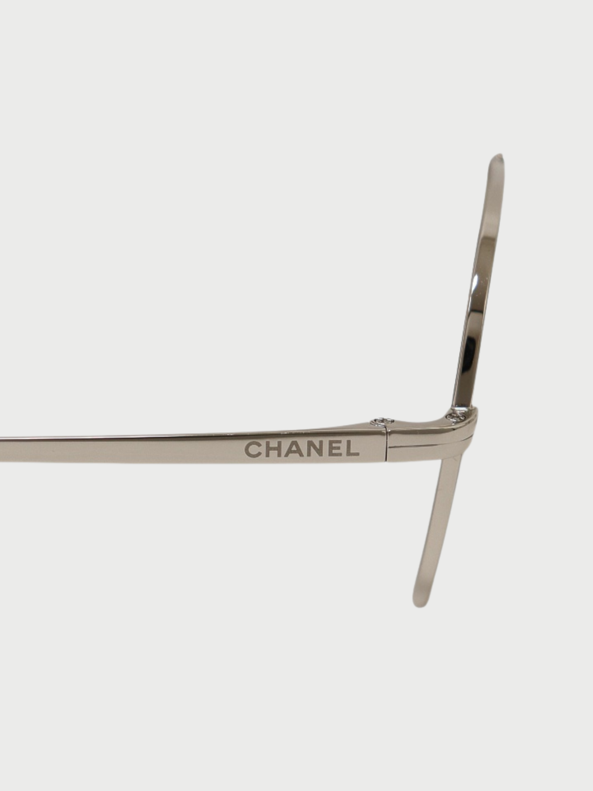 Chanel 2000s Silver Plated Metal COCO Sunglasses