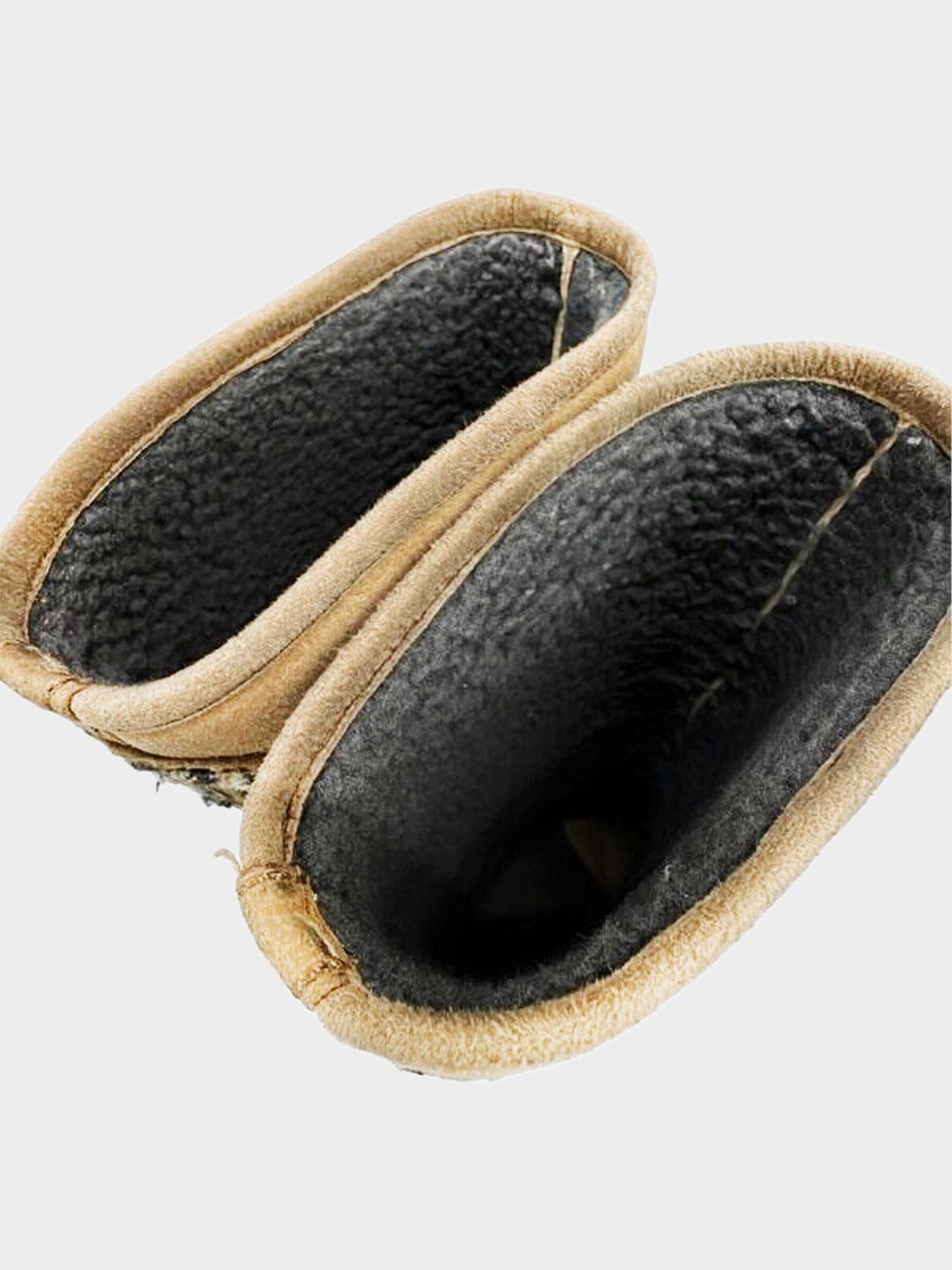 Chanel by Karl Lagerfeld 2005 Beige Suede and Shearling-lined CC Mid-calf Boots