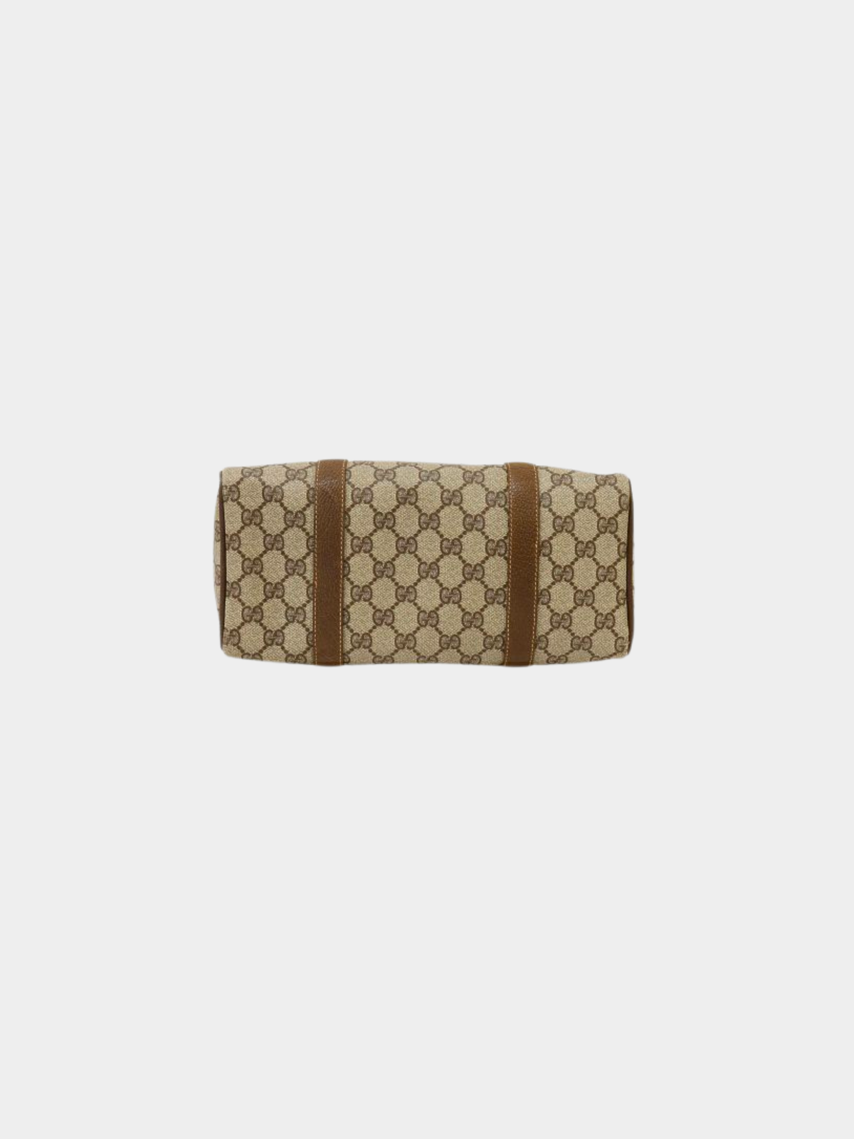 Gucci 1990s Beige and Brown Sherry Line GG Boston Bag