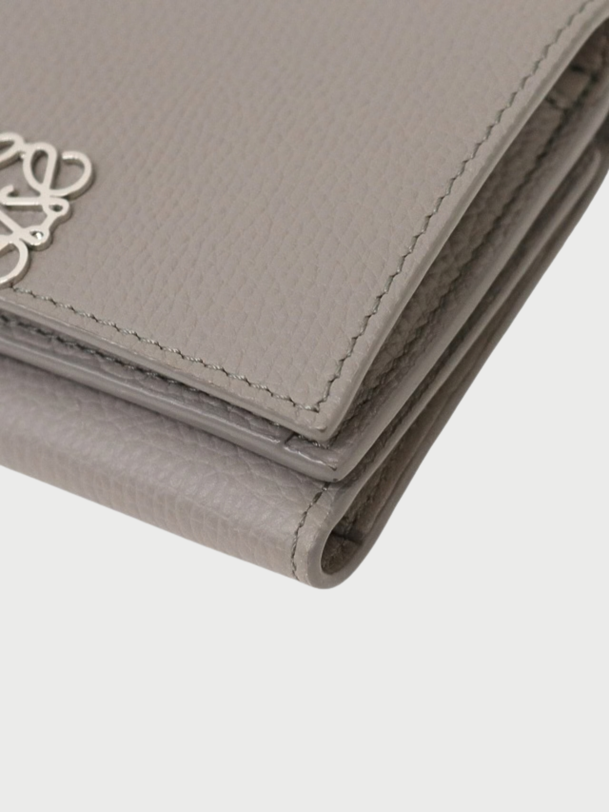 Loewe 2020s Gray Leather Trifold Compact Wallet