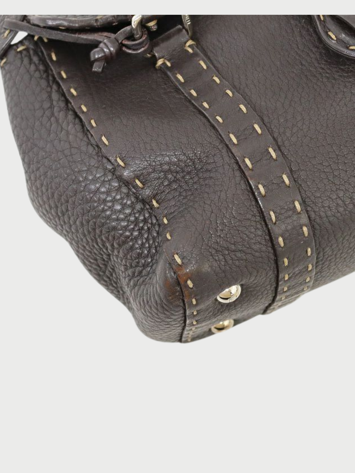 Fendi 2000s Brown Leather Mini Linda Handbag