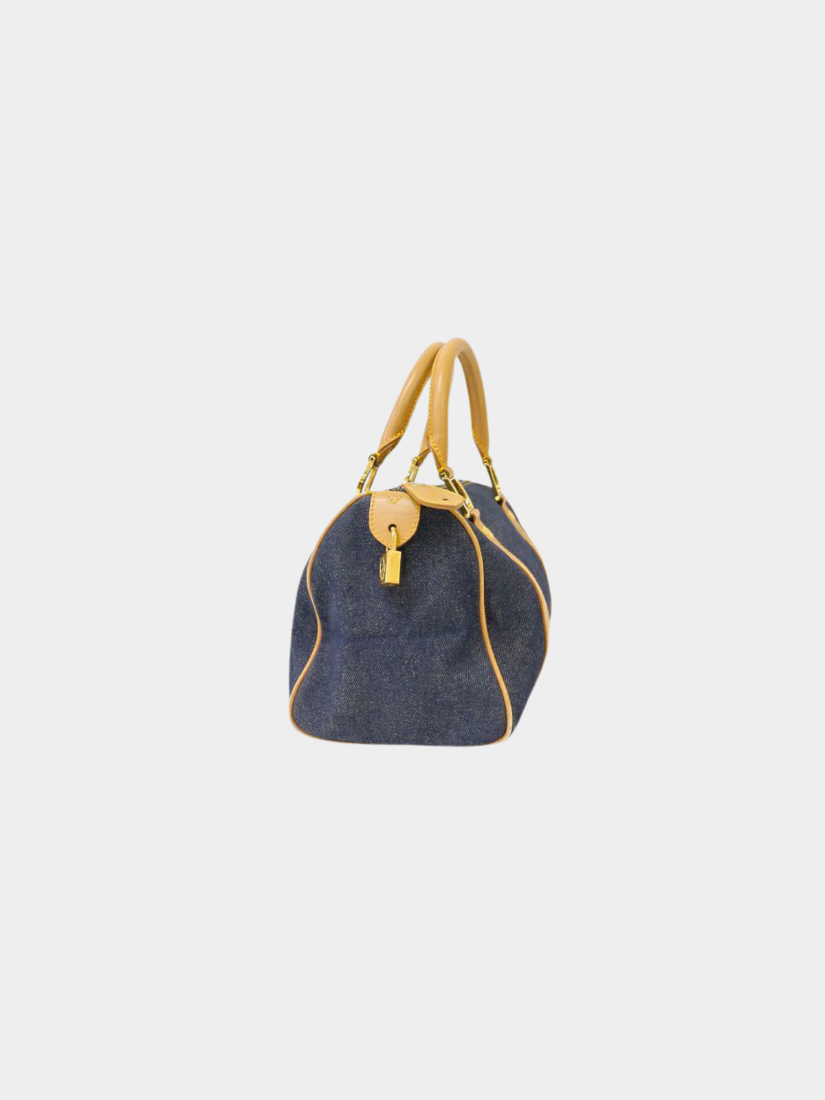 Christian Dior 2000s Navy Beige Denim Mini Boston Bag