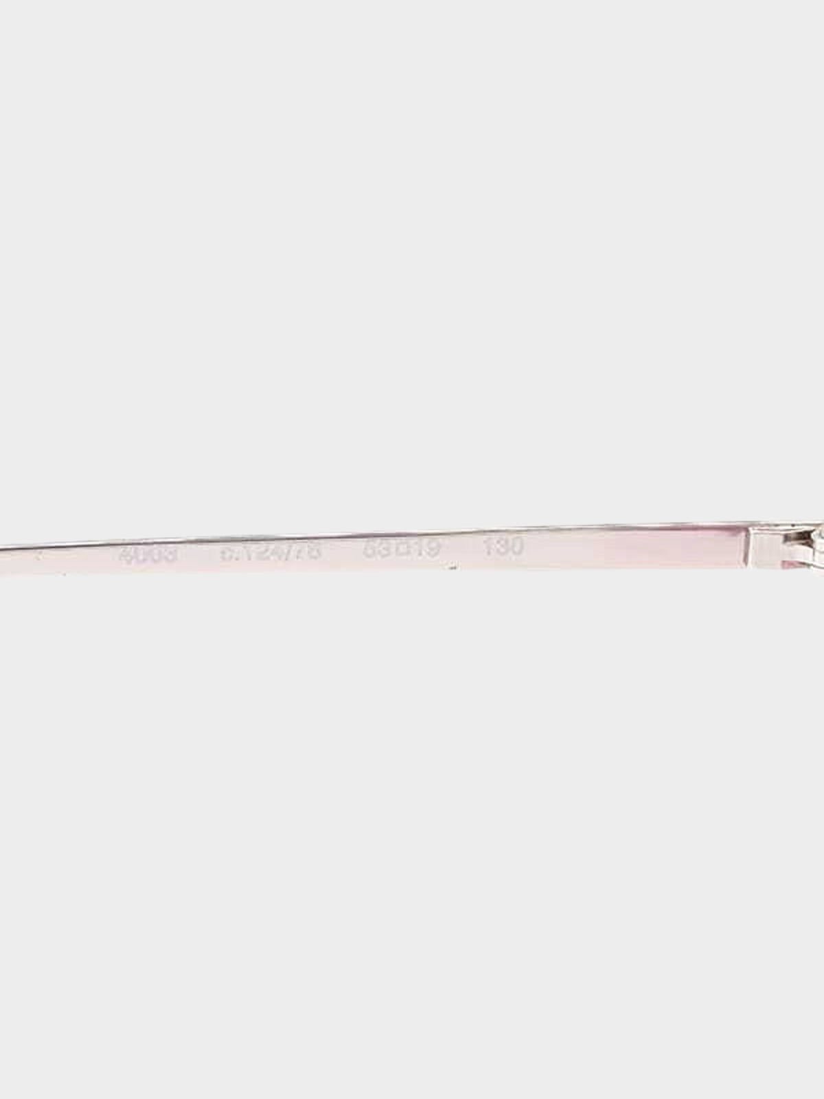 Chanel 2000s Pink Rimless CC 4003 Oval Sunglasses