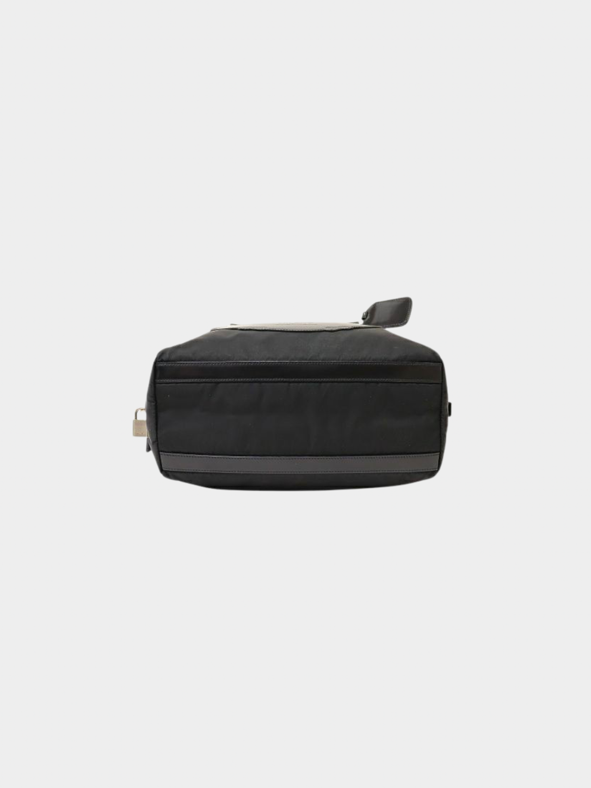 Prada 2000s Black Leather Nylon Handbag