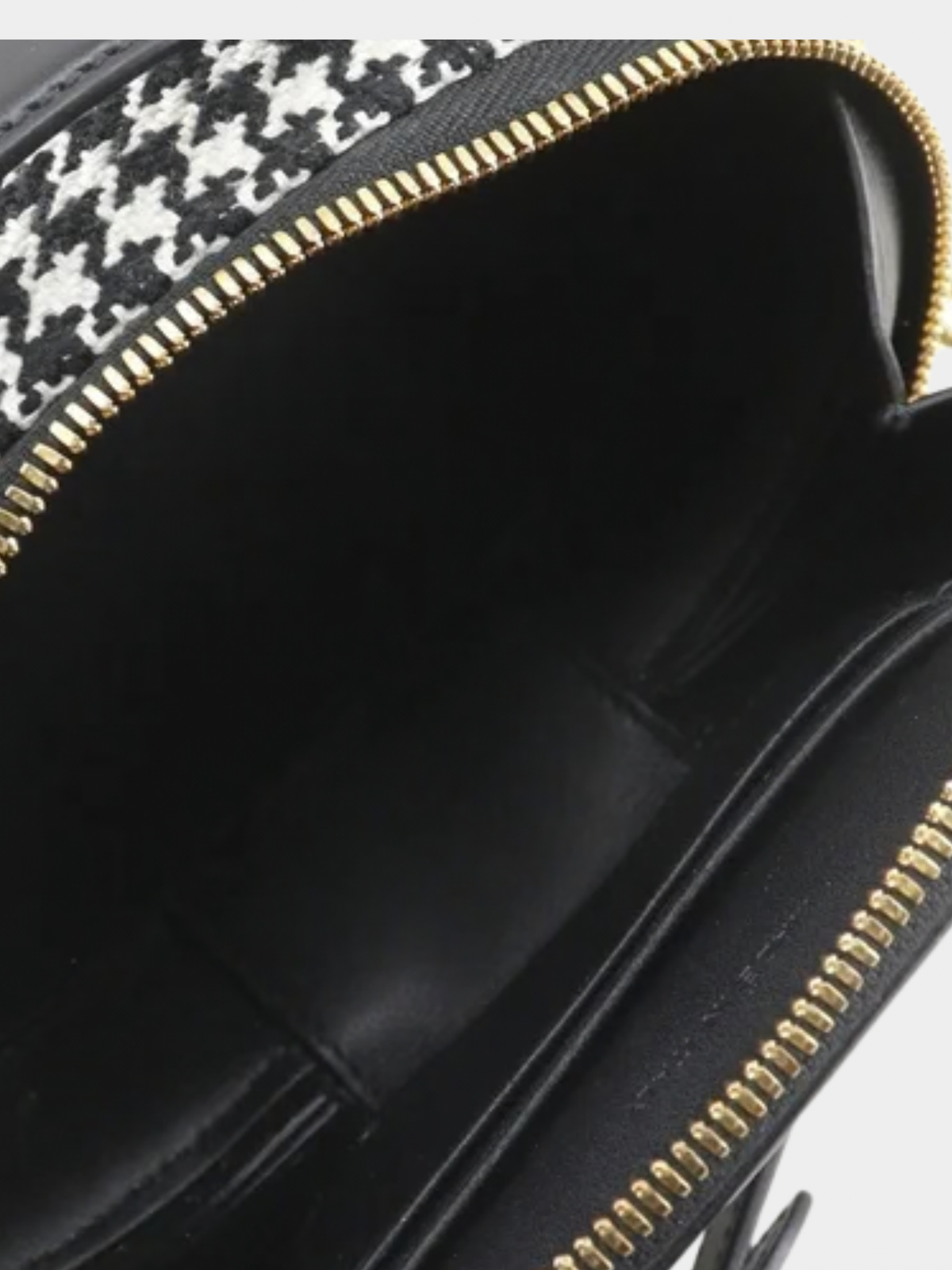 Christian Dior 2020s Black White Canvas Leather CD Signature Houndstooth Camera Bag