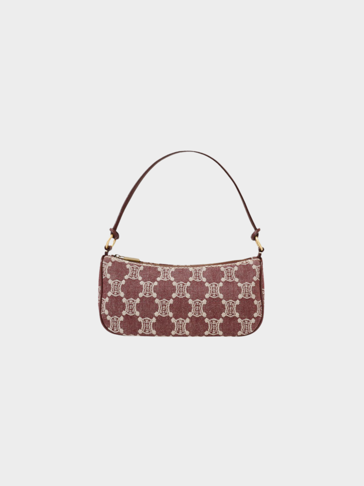 Celine 2000s Bordeaux Canvas Leather Paris Macadam Shoulder Bag