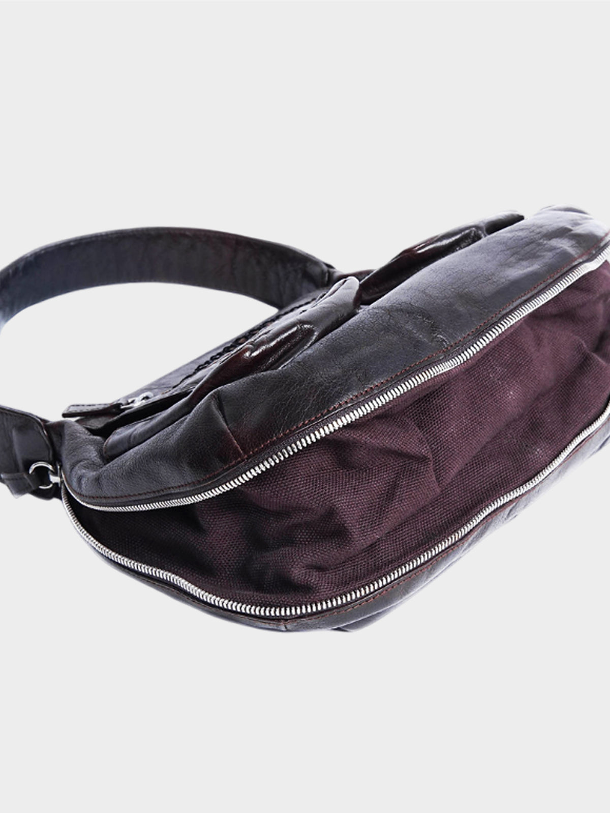 Jean Paul Gaultier 1990s Dark Brown Leather Adjustable Bag