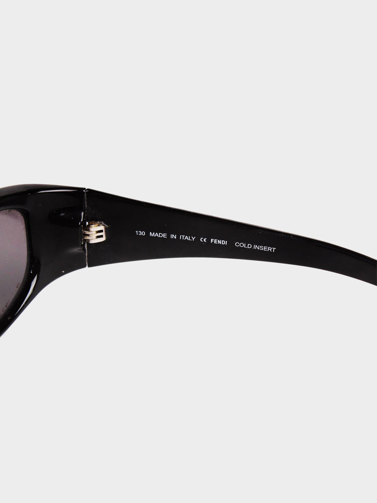 Fendi 1990s Black Acetate Monogram Sunglasses