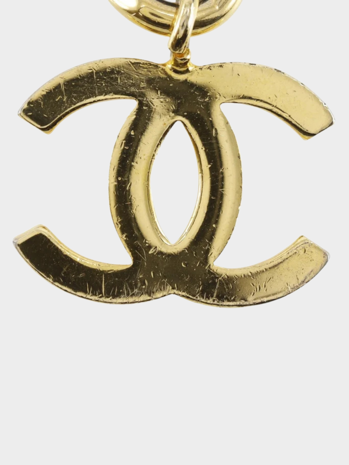 Chanel 2000s Green Lambskin Micro Matelassé Charm Chain Belt