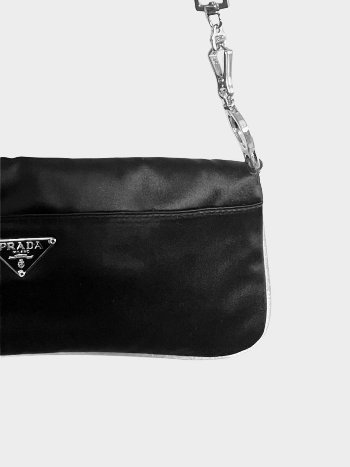 Prada 2000s Black and White Nylon Shoulder Bag