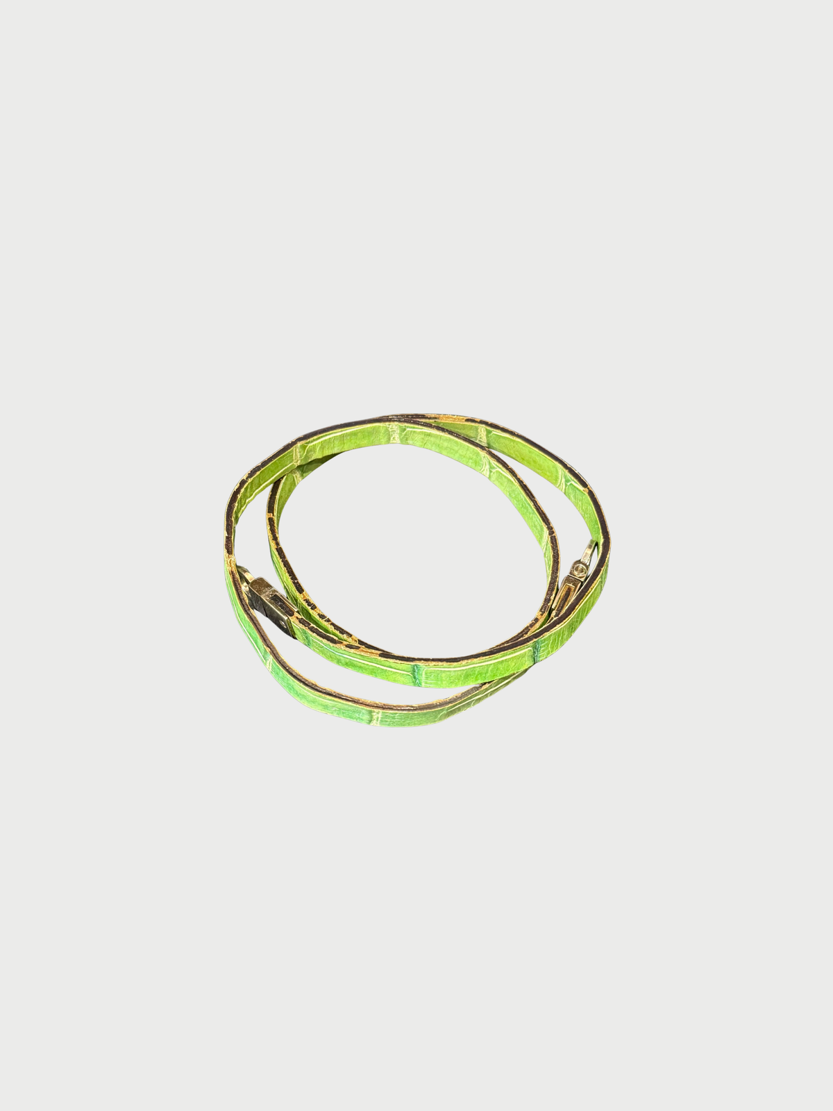 John Galliano 2000s Green Embossed Leather Frame Bag