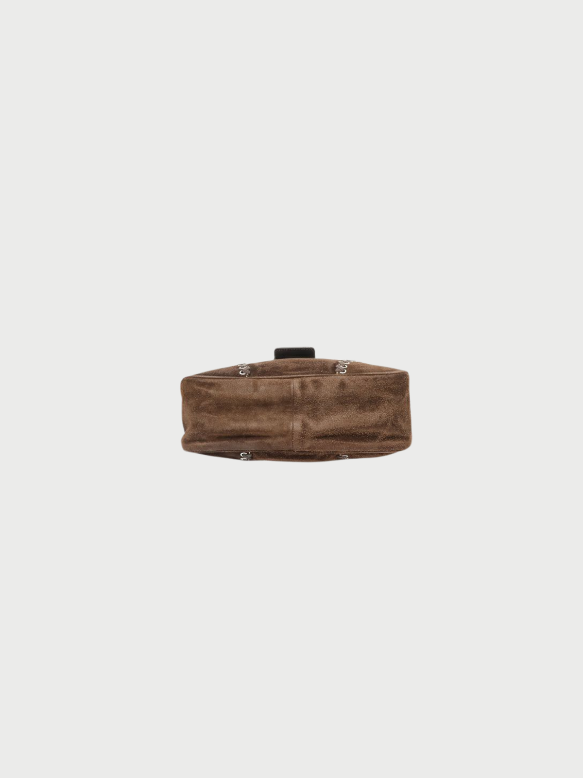 Prada 2000s Brown Suede Triangle Logo Handbag