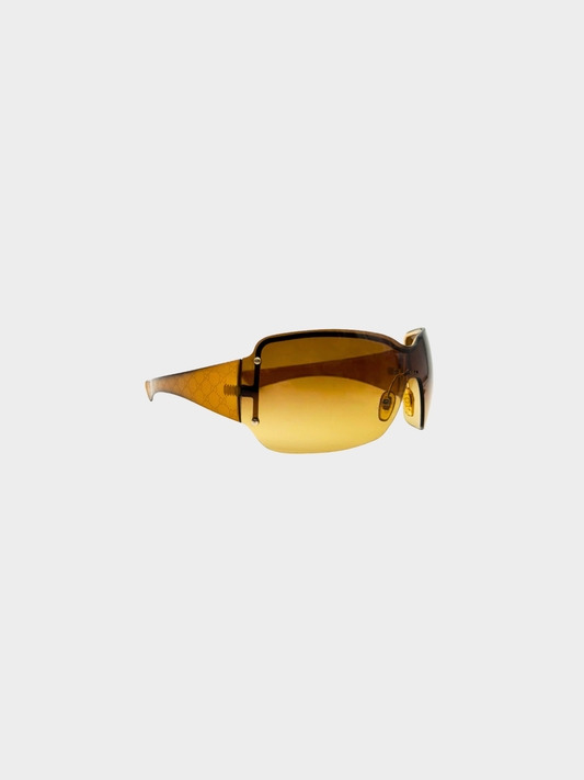 Gucci 2000s Brown Oversized Smoke Sunglasses