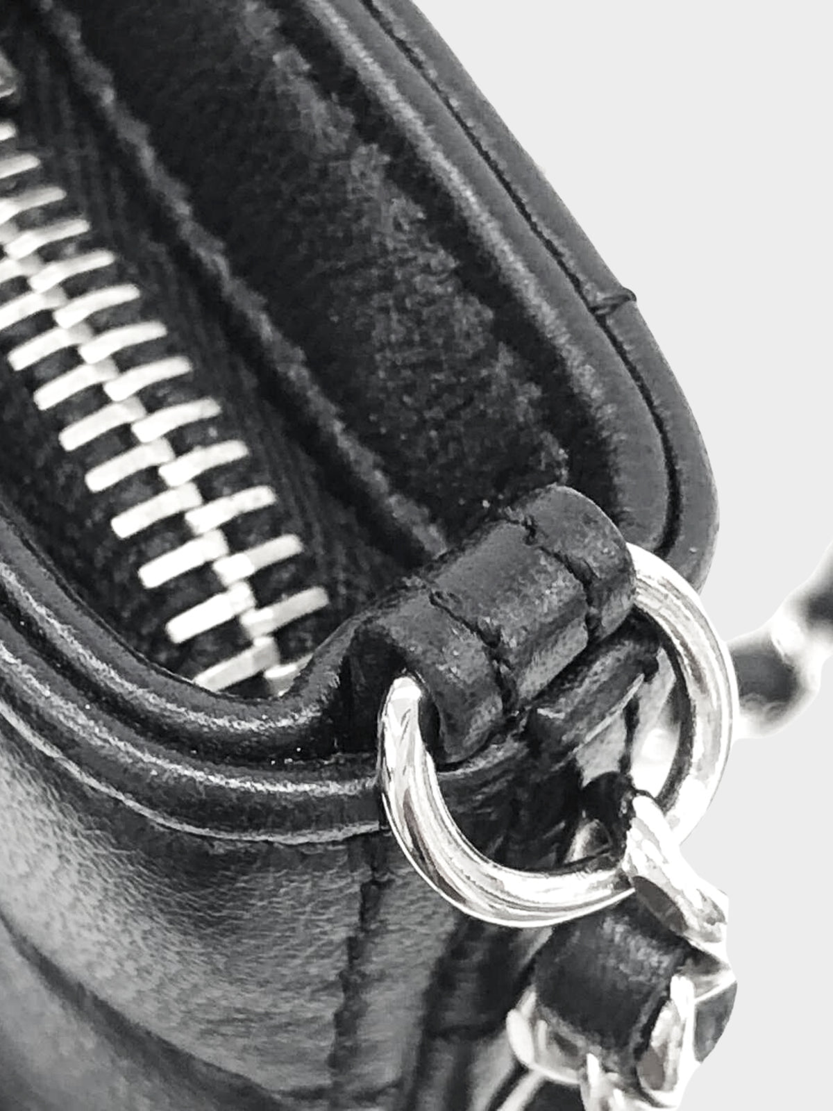 Chanel 2005-2006 Black Leather Chocolate Bar Quilted Camellia Icon Chain Shoulder Bag