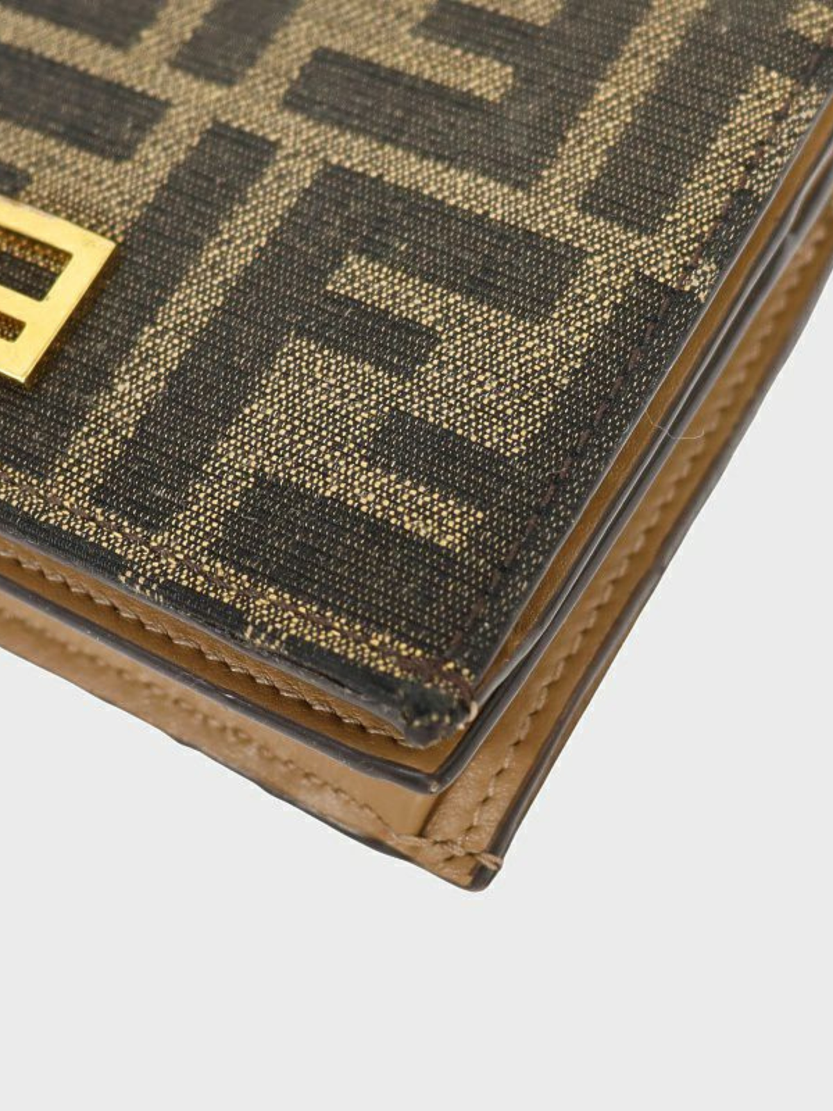 Fendi 2000s Brown Canvas Leather Zucca Wallet