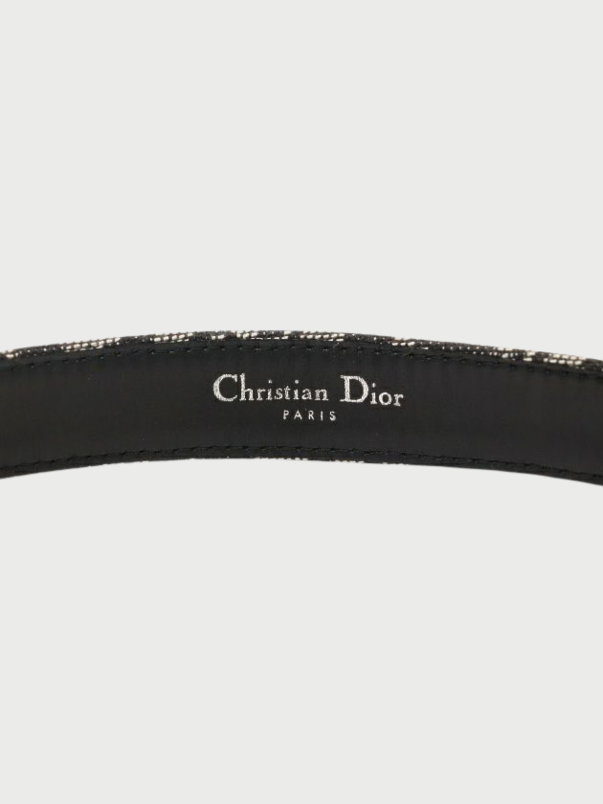 Christian Dior 2000s Black Trotter Canvas CD Logo Belt