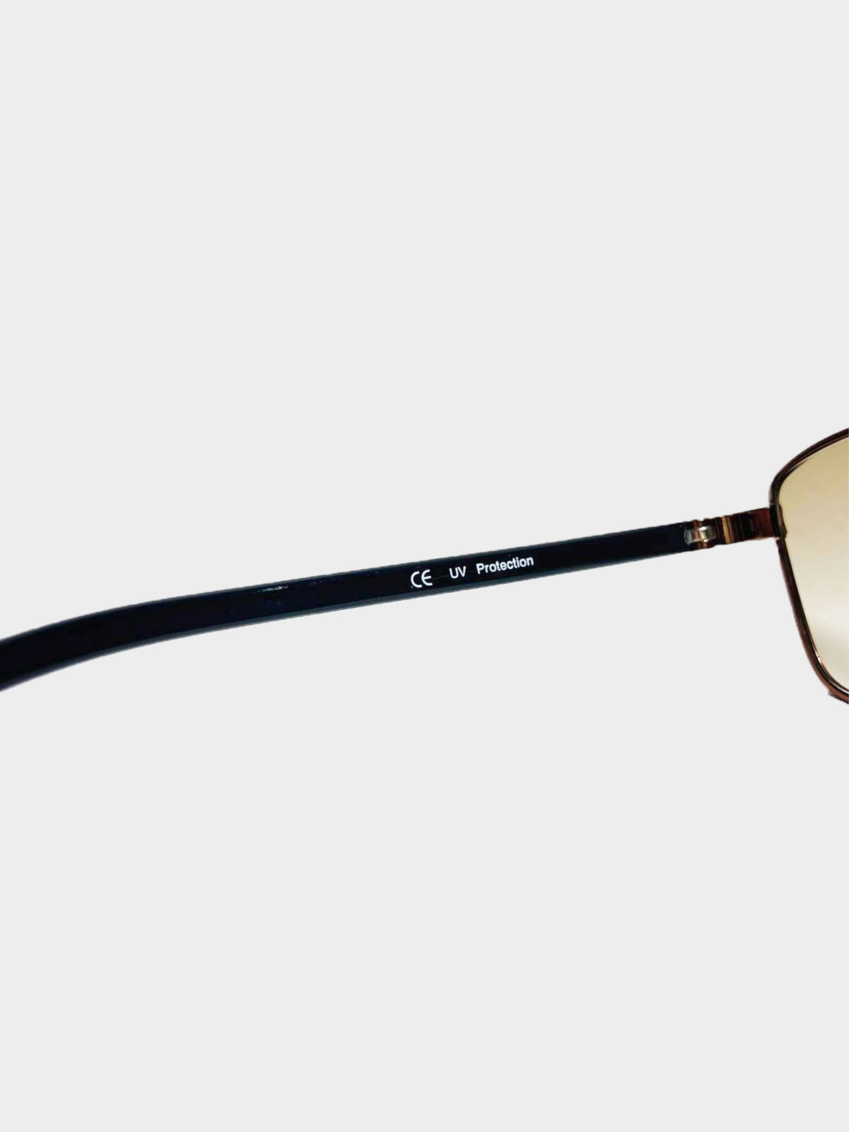 Jean Paul Gaultier 2000s Copper and Camouflage Rectangle Sunglasses
