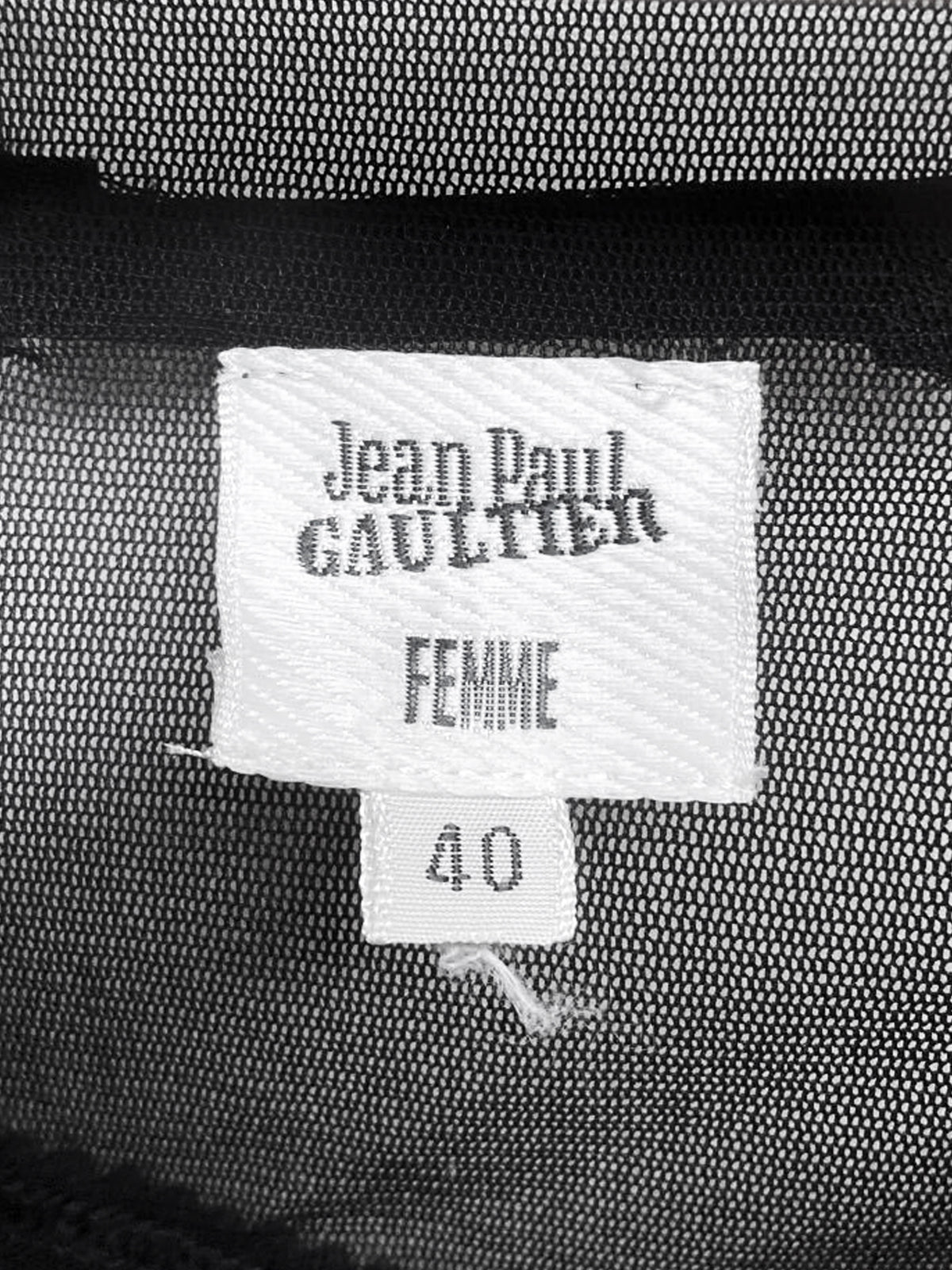 Jean Paul Gaultier 2000s Black Mesh Asymmetrical Top with Fringes