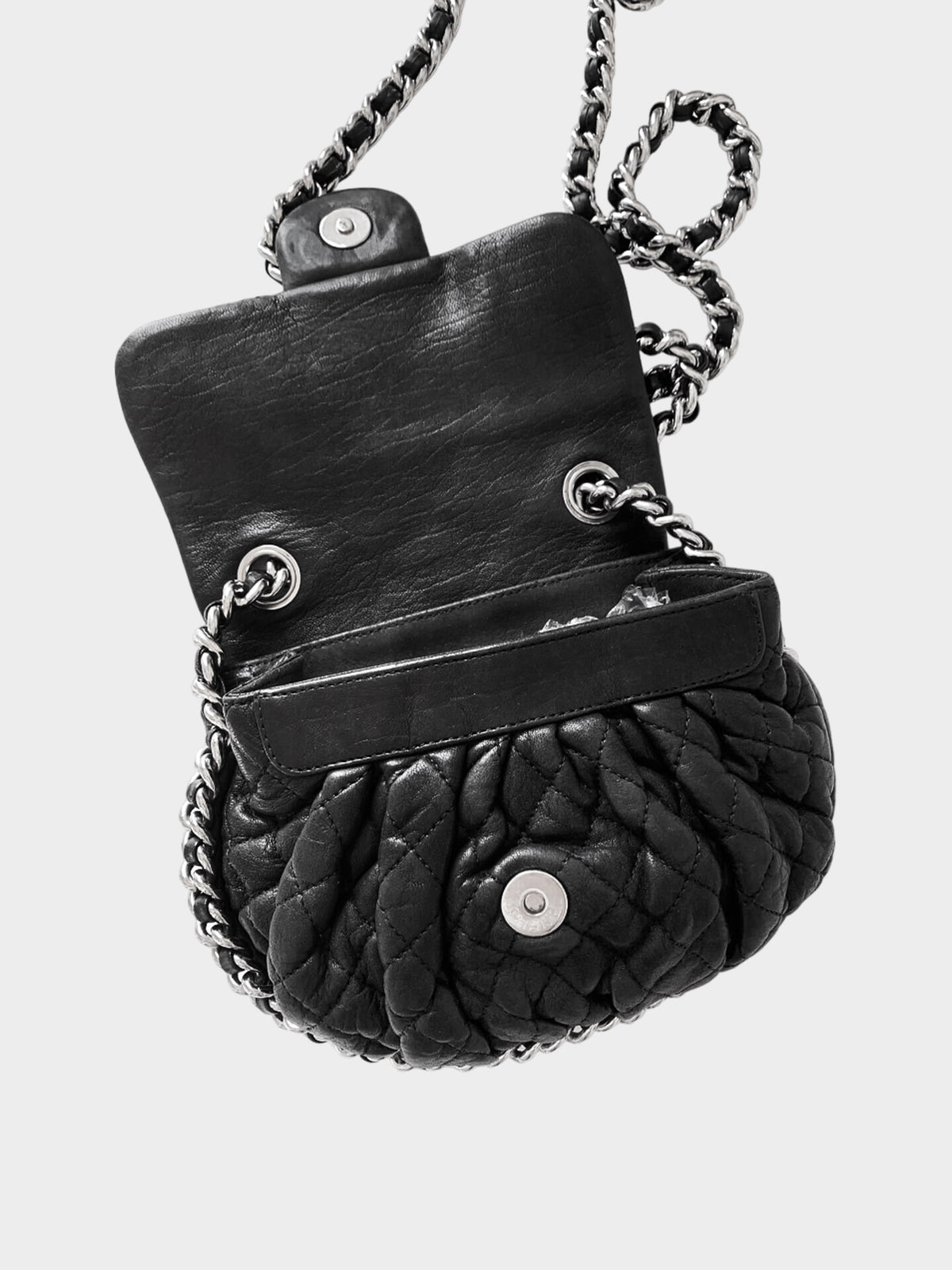 Chanel 2011-2012 Black Chain Around Mini Flap Bag