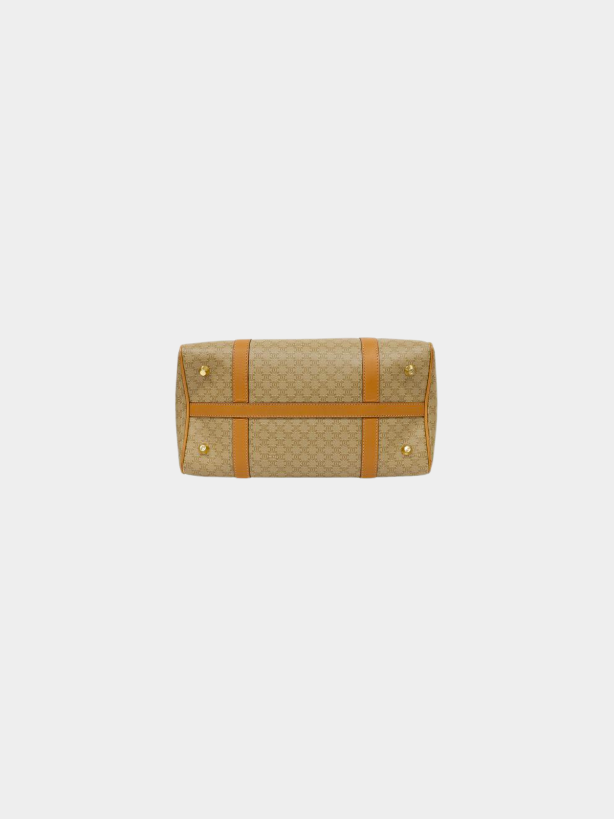 Celine 2000s Beige Macadam Blazon PVC Boston Bag