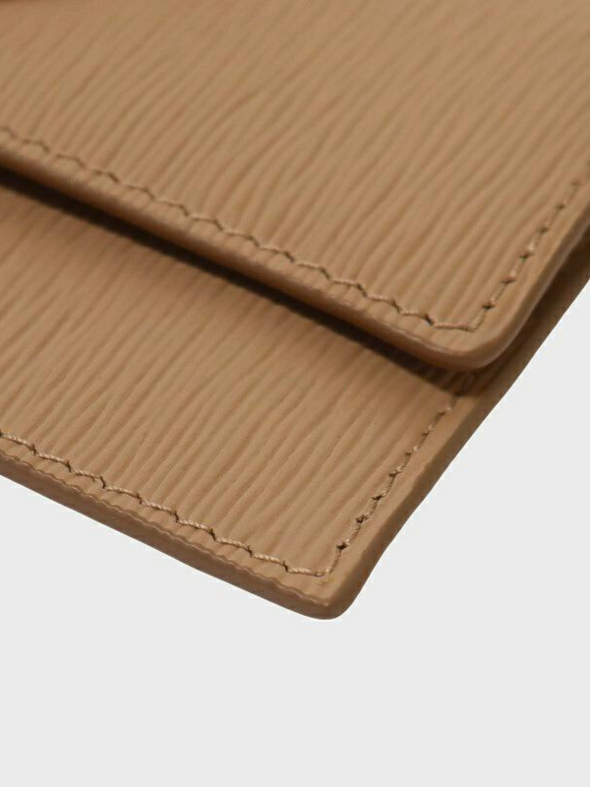 Prada 2010s Beige Pink Triangle Logo Leather Card Case