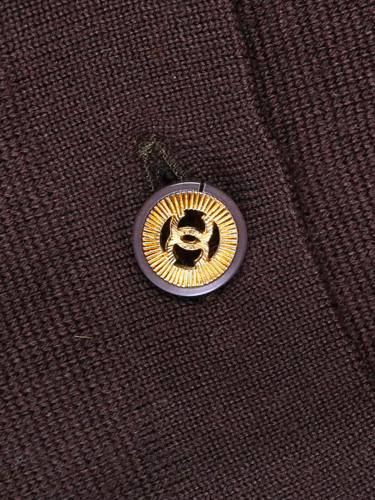 Chanel 1990s Brown Wool-knit Cardigan
