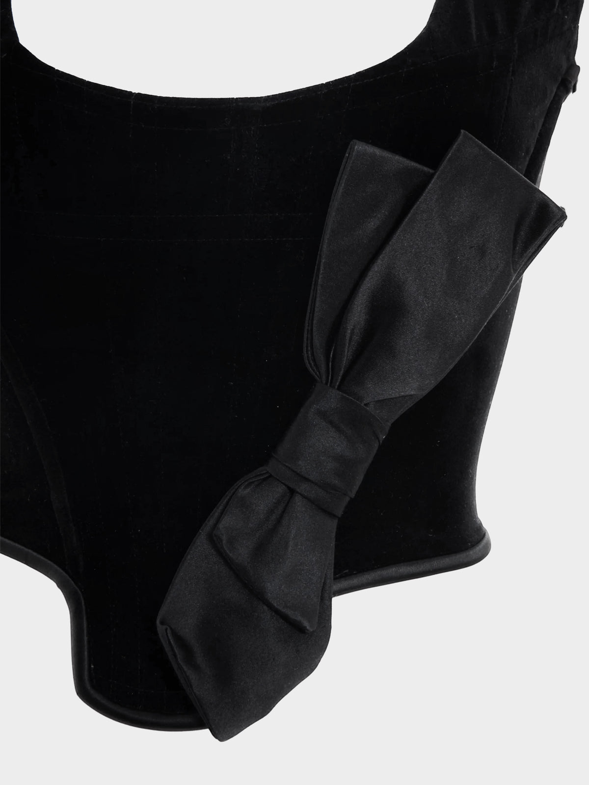 Vivienne Westwood FW 1996 Gold Label Black Velvet and Satin Bow Corset