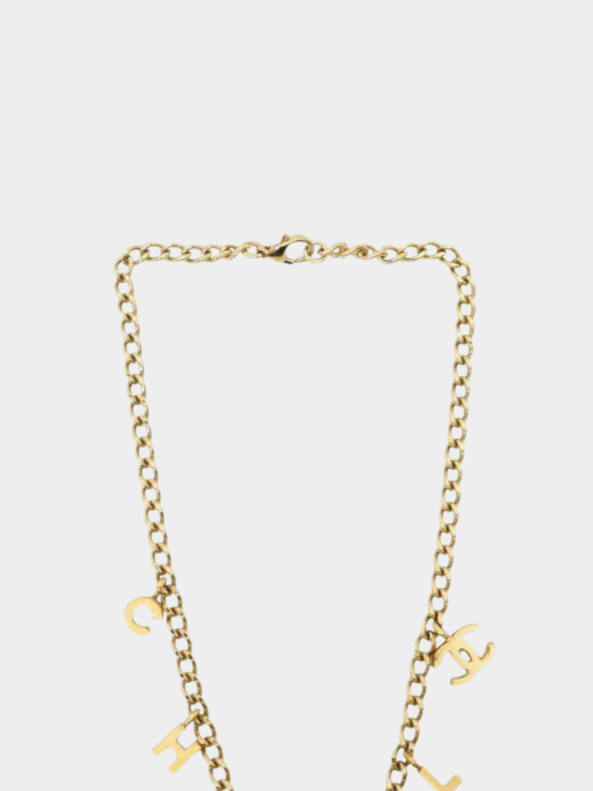 Chanel 2000s Gold COCO Pearl Chain Necklace