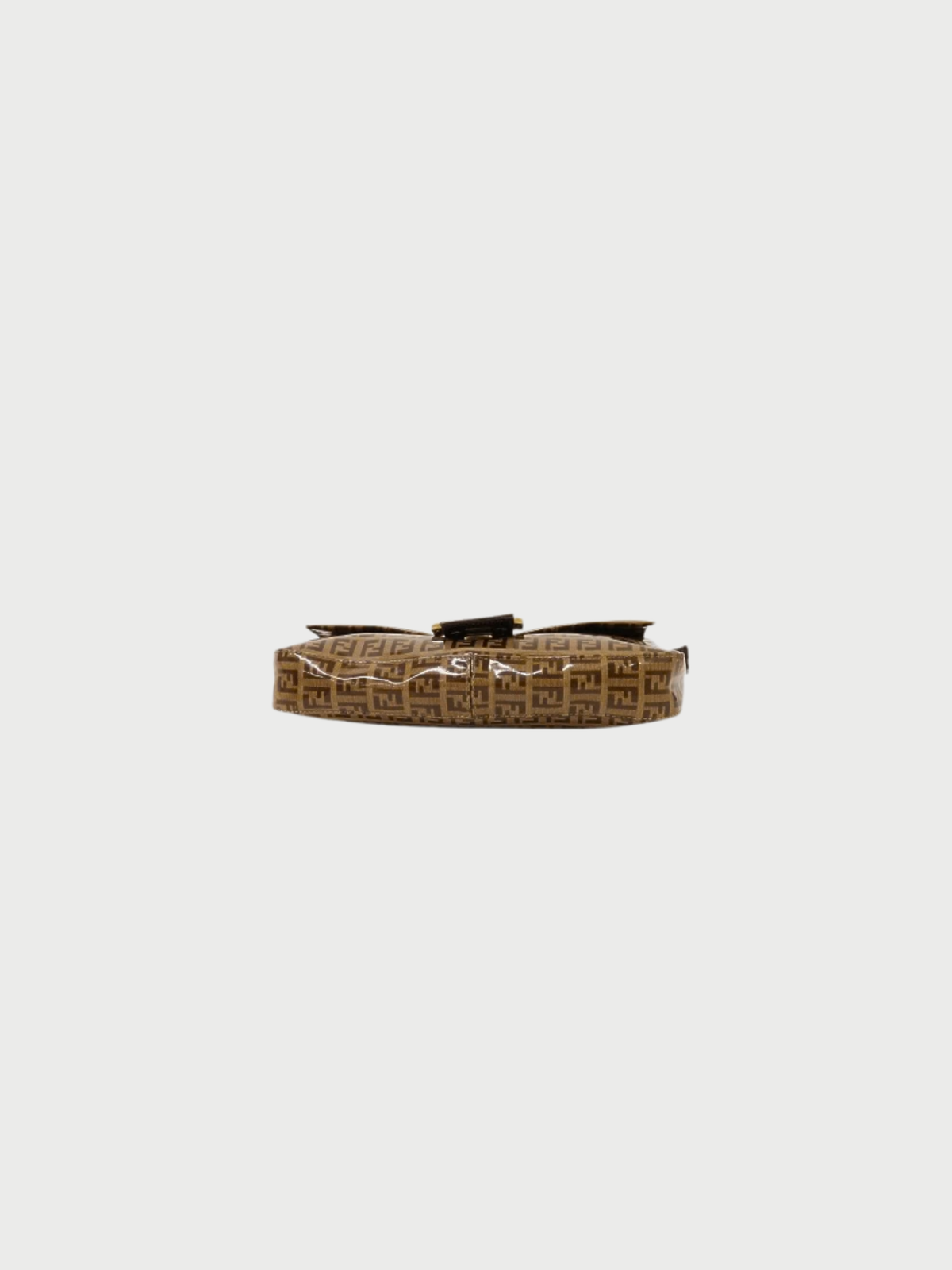 Fendi 2000s Beige Brown Zucca PVC Leather Mamma Baguette