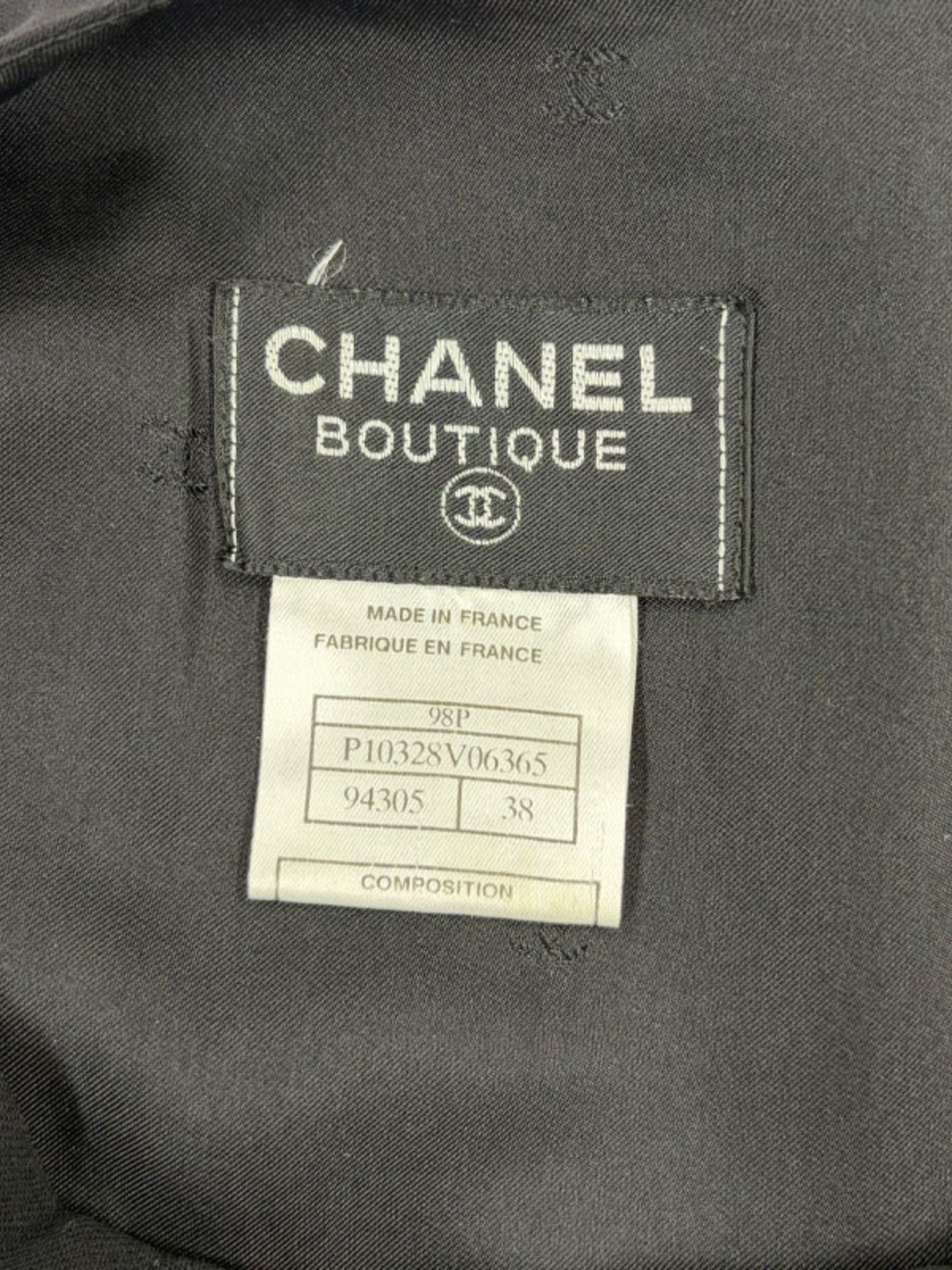 Chanel 2000s Black Wool Silk COCO Button Dress