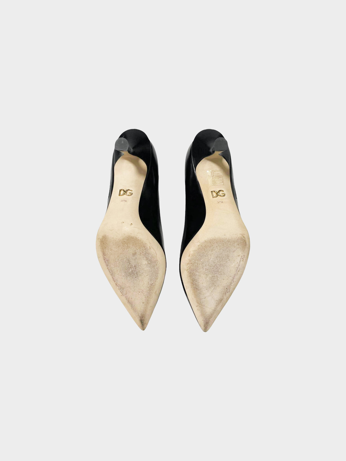 Dolce and Gabbana 2020s Black Leather L'amore e Bellezza Pumps