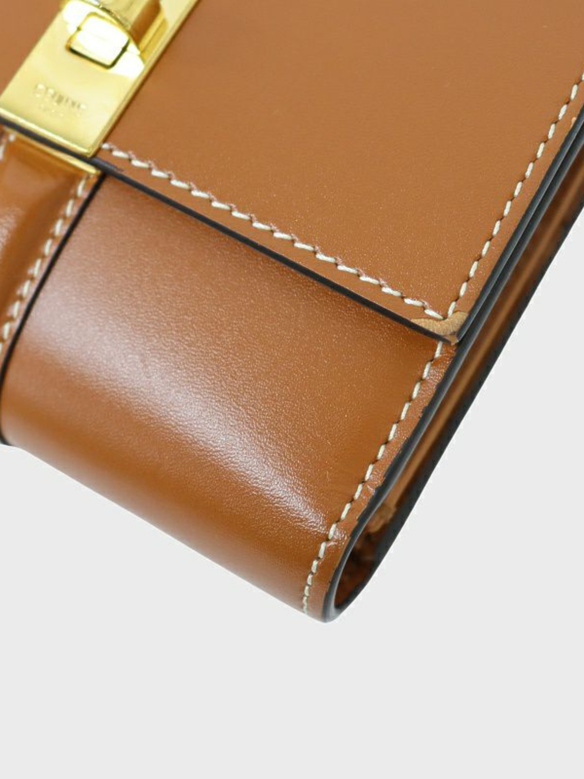 Celine 2000s Brown Leather Small Trifold Wallet
